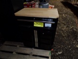 Husky 31in X 28in wood top metal tool cabinet