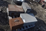 Skid of metal truck tool boxes & Craftsman  saw