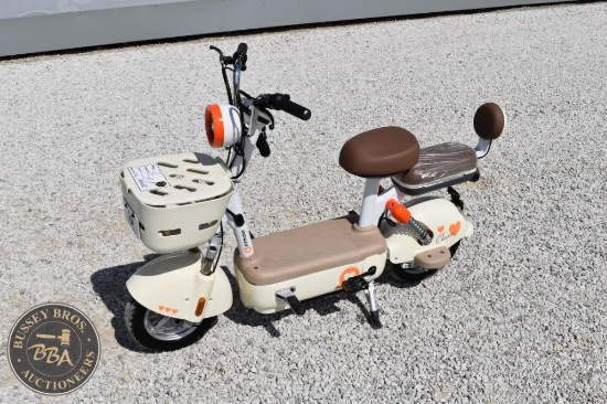 Electric Scooter with Front Basket and Rear Seat