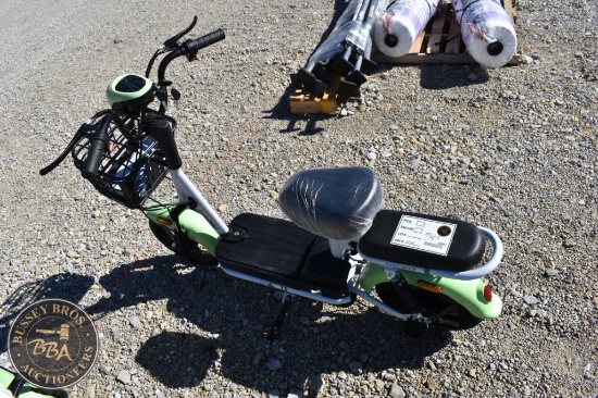 Future Electric Scooter, Green & Black, Serial 9303, Front Basket