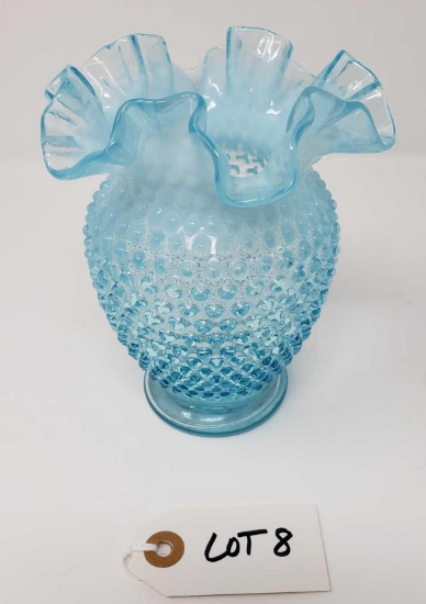 Fenton Blue Hobnail Vase