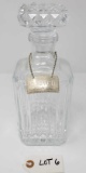 Crystal Scotch Decanter w/Stieff Sterling Tag