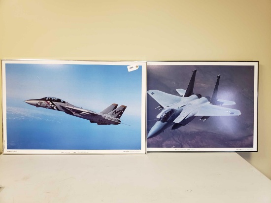 Lot Of 5 Fighter Pilot Posters With Frames