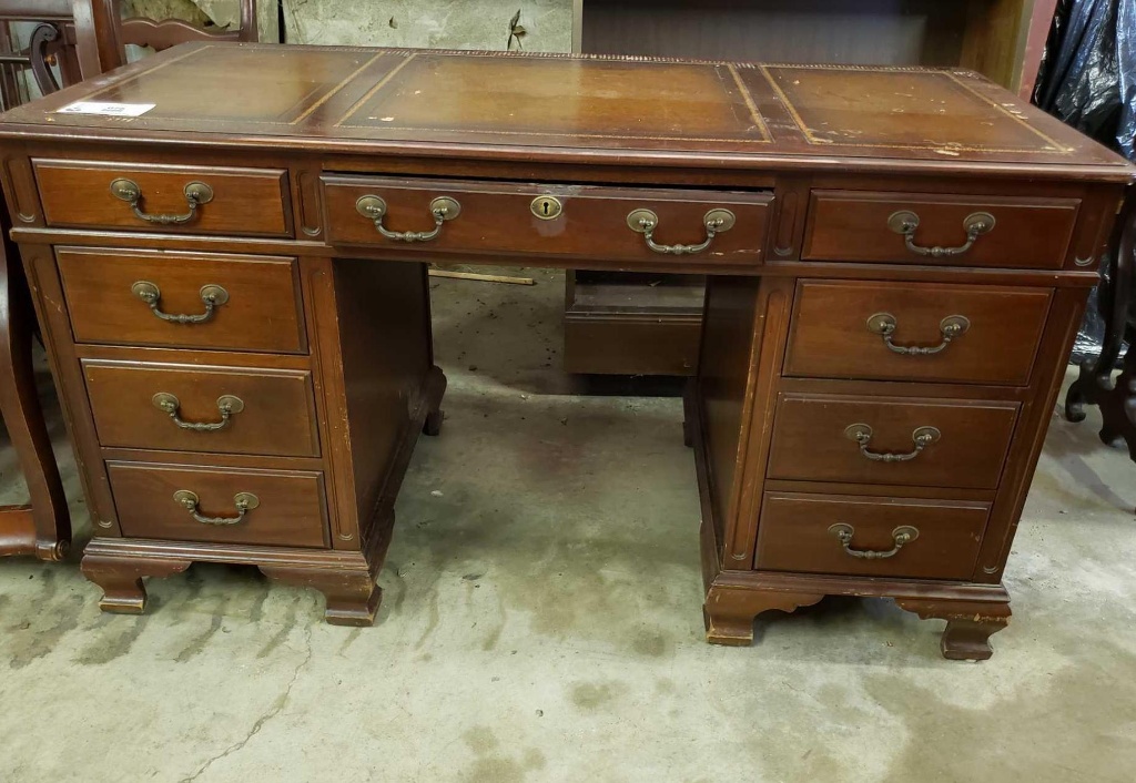 Jb Van Sciver Company Leather Top Desk Estate Personal