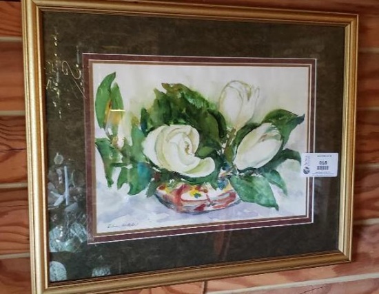 Print of Magnolias on table