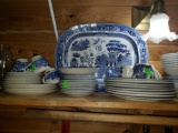 Blue Willow Plates/Server/Cups/Saucers