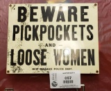 Beware Pickpockets Signage