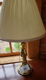 Set of two brass table lamps