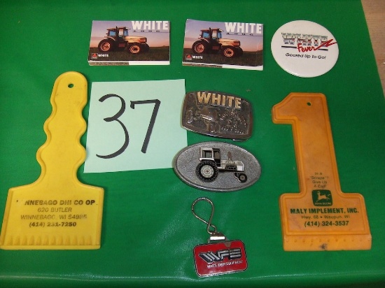 "WHITE" POCKET CALENDARS - "WHITE" BUCKLES - KEY CHAIN - SCRAPERS