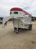 5 x 10 metal top single axle stock trailer Good tires 3 spares No title auction receipt only