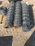 3 partial rolls net and 1 partial roll barbed wire selling as one lot