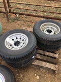 New trailer tires and wheels- 235-80R 16 - 10 ply trailer on 8 lug wheels sold by each 4 x $