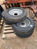 New 235/80R 16 - 10 trailer tires on 8 lug wheels sold 5 x $ buyer must take all