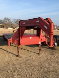 2014 Maxey Flatbed Trailer 102x35 tandem dual 12k axles with 14ply tires 10k warn winch electric/hyd
