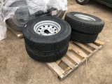 New trailer Tires -- 235- 85 R 16 -- 14 ply on 8 lug wheels sell 4 x $
