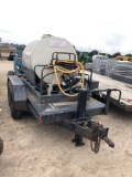 Tandem axle trailer with 500 gallon water tank and new Honda 2