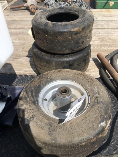 13 x 6.6x 6 4.50 small solid tire both for 1 bid