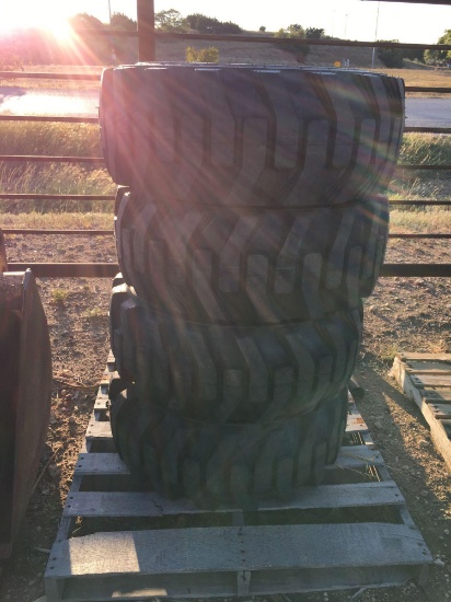 12x16.5 Skid Steer Tires-- New on wheels sell 4 x $ must take all 4