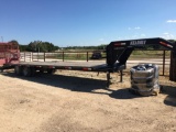 2010 Kearney Flatbed Trailer with Dove Tail, good 27+5 tandem dual- good tires Ranch Dispersal VIN
