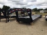 2019 Delco 102x38 Drive over fender, winch plate, steel floor with two 7k axles, hyd jacks Vin 8557