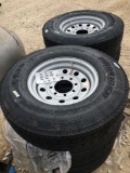 New ST 235 85R16 14 PLY all steel on 8 lug silver rims Sell two times the money, must take both