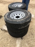 New ST 235-85R16 Tires and Wheels 8 Lug 14 PLY all steel Sell as two times the money, must take both