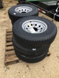 New ST 235-80R16 Tires and Wheels 8 Lug 10 PLY all steel Sell as two times the money, must take both