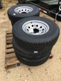 New ST 235-80R16 Tires and Wheels 8 Lug 10 PLY all steel Sell as two times the money, must take both