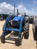 NH TL90A with NH loader, mfwd, dual rear outlets no bucket, missing 1 dash side panel, runs and