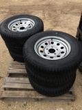 New ST 205-75R15 Tires and Wheels 5 Lug Sell as two times the money, must take both