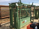 Powder River Squeeze Chute with auto catch, nice Ranch Dispersal