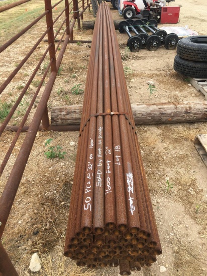 bundle of 50 pieces new 2" pipe x 32' long- 1600 total feet sold by the foot mut take all