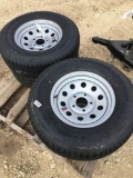 New ST 225/75/15 Trailer Tires on 5 Lug Wheels Sell 4 times the money, must take all