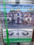 20' Bi-Parting Wrought Iron Gate with Deer Scene