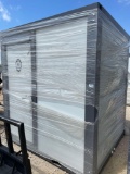Unused Portable Restroom with Toilet, Shower, and Sink