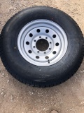 New 235/80R16 - 10 Ply Trailer Tire on 8 Lug Silver Wheel