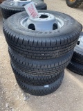 4- 235/80/16 10 Ply Tires on 8 Hole Dual Wheels FOUR TIMES THE MONEY MUST TAKE ALL