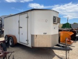 17' Jobsite Trailer with AC & Workbenches VIN 36112 Title, $25 Fee