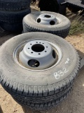 4-235/80/16 Tires on 8 Hole Dual Wheels used trailer pull offs FOUR TIMES THE MONEY MUST TAKE ALL