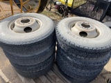 8 - 8 Hole Dual Wheels and Tires.... used trailer pulloffs EIGHT TIMES THE MONEY MUST TAKE ALL