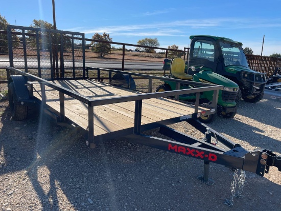 2022 Maxx-D 77"X14' Utility Trailer with Fold Down Ramp VIN 87411 MSO, $25 fee plus registration
