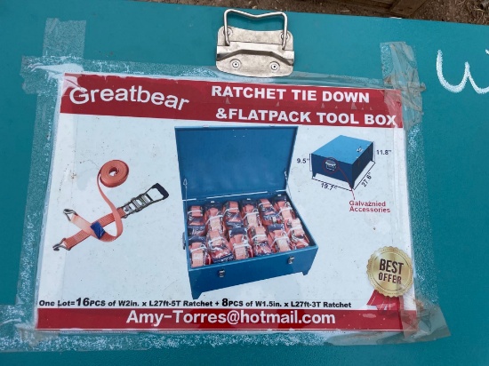 Ratchet Tie Down and Flatpack Tool Box