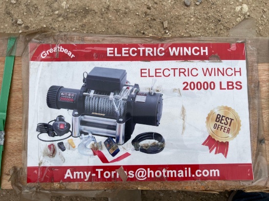 Unused 20,000 Lb. Electric Winch