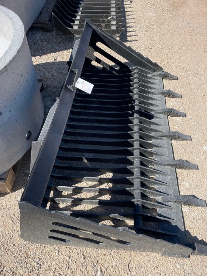 Unused 72" Rock Bucket with Teeth for Skid Steer