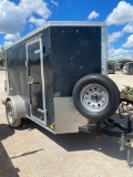 2018 Cargomate 5' X 8' Enclosed Cargo Trailer Fold Down Rear Door Passenger Side Walk Thru Door VIN