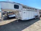 2004 Ponderosa 4 Horse Slant Trailer with Rear Tack and Front Dressing Room VIN 34598 Title, $25 Fee