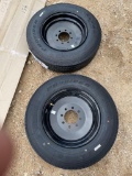 2 - Provider 215/75/17.5 18 Ply Tires on Solid Steel 8 Hole Black Wheels TWO TIMES THE MONEY MUST