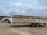 6' X 24' Tarp Top Stock Trailer 8/8/8 Cuts Wood Floor VIN 62446 Lic. Rec., $25 Fee