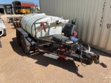 500 Gallon Water Trailer on Tandem Axle Trailer with Gas Powered Pump, Hose Real and Spray Gun Non