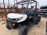 2019 Can-Am Defender 6X6 - White VIN 00744 Title, $25 Fee SLOW TITLE